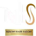 logo initials Nixon Hair Salon white and gold