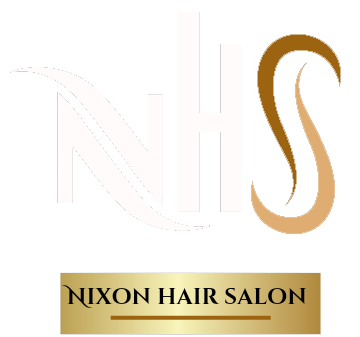 logo initials Nixon Hair Salon white and gold